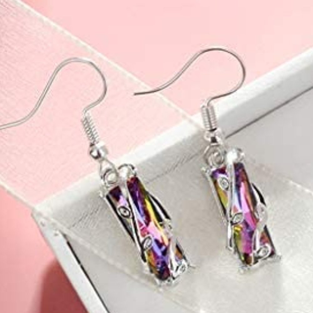 #38-Earrings-Leaf Wrapped Crystal